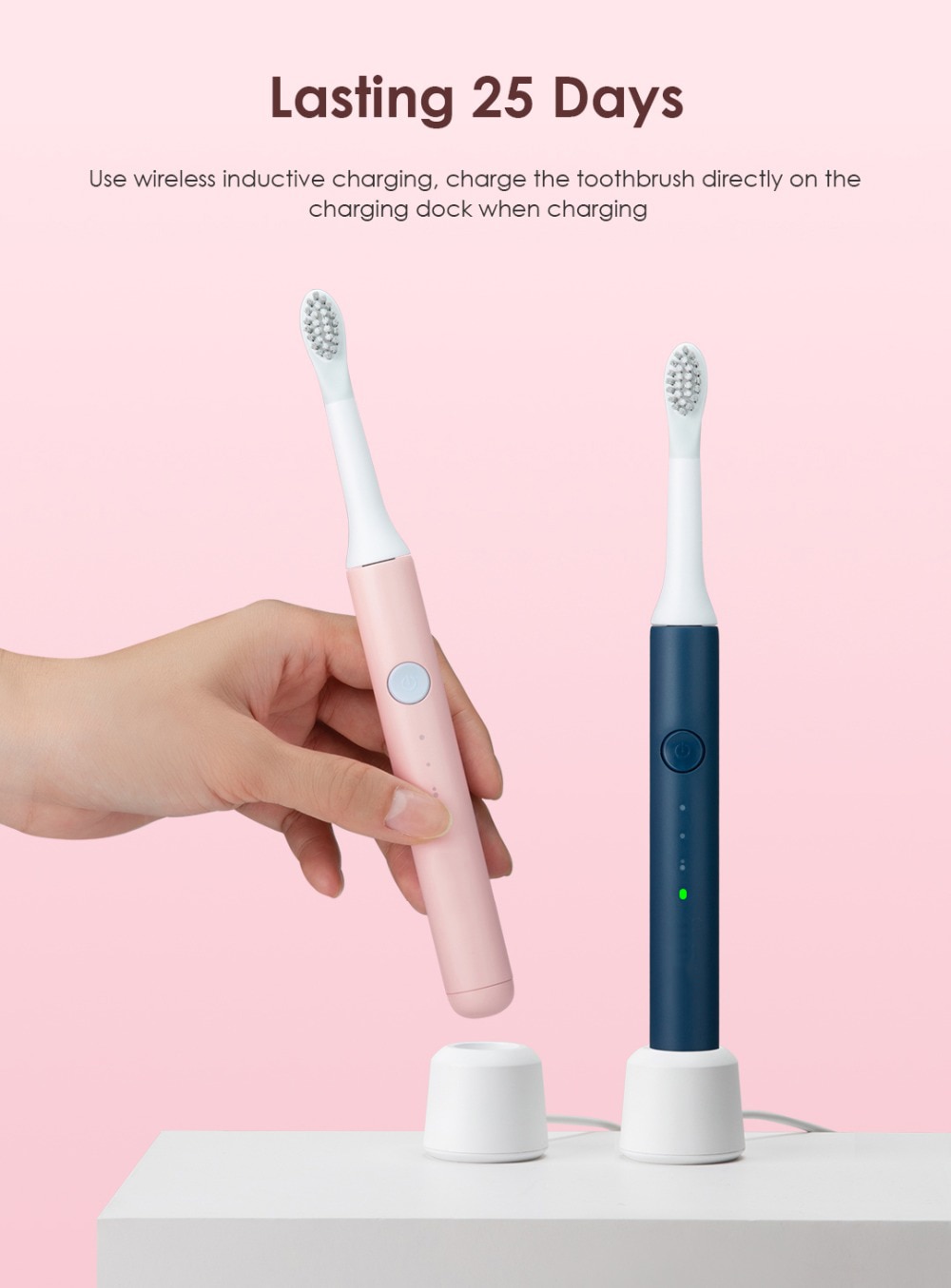 Rechargeable Electric Ultrasonic Toothbrush