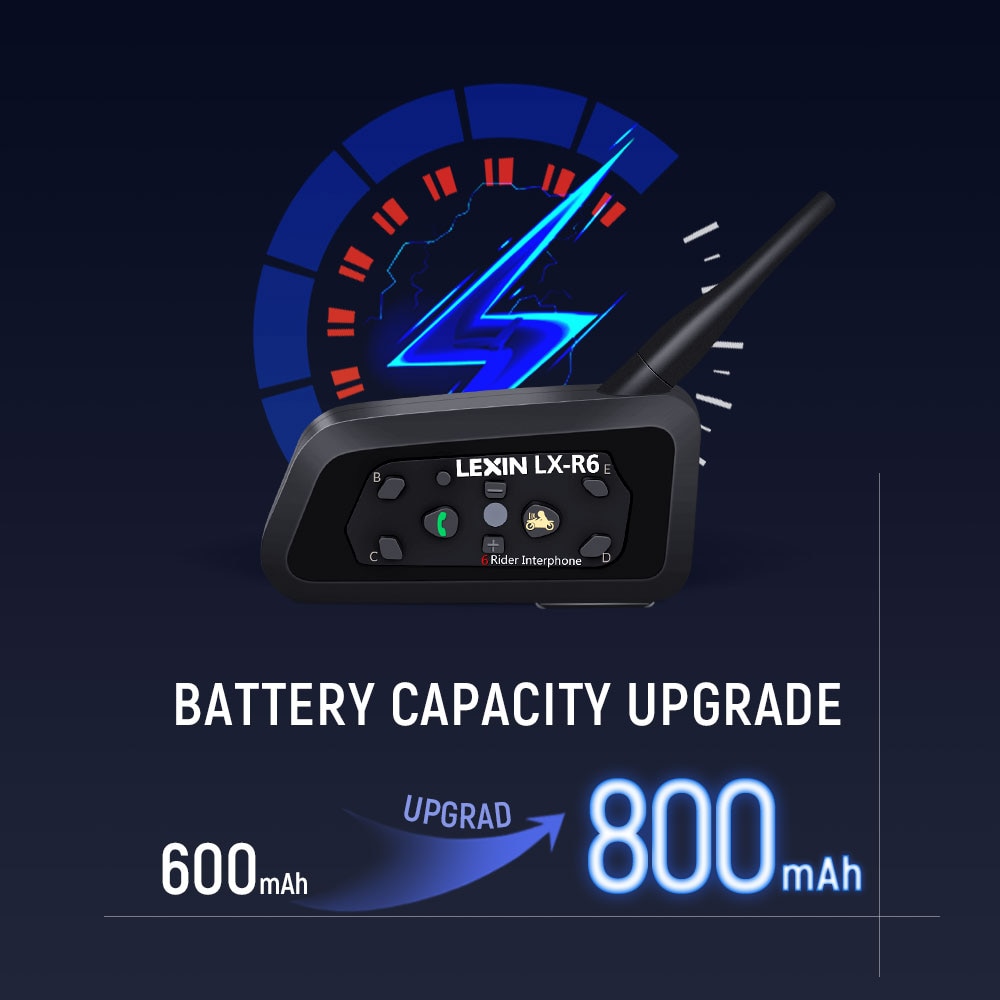Motorcycle Bluetooth Intercom for Six Riders