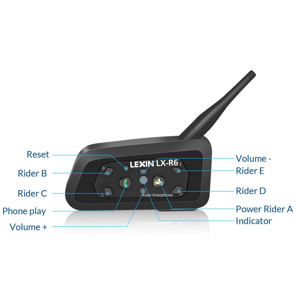 Motorcycle Bluetooth Intercom for Six Riders
