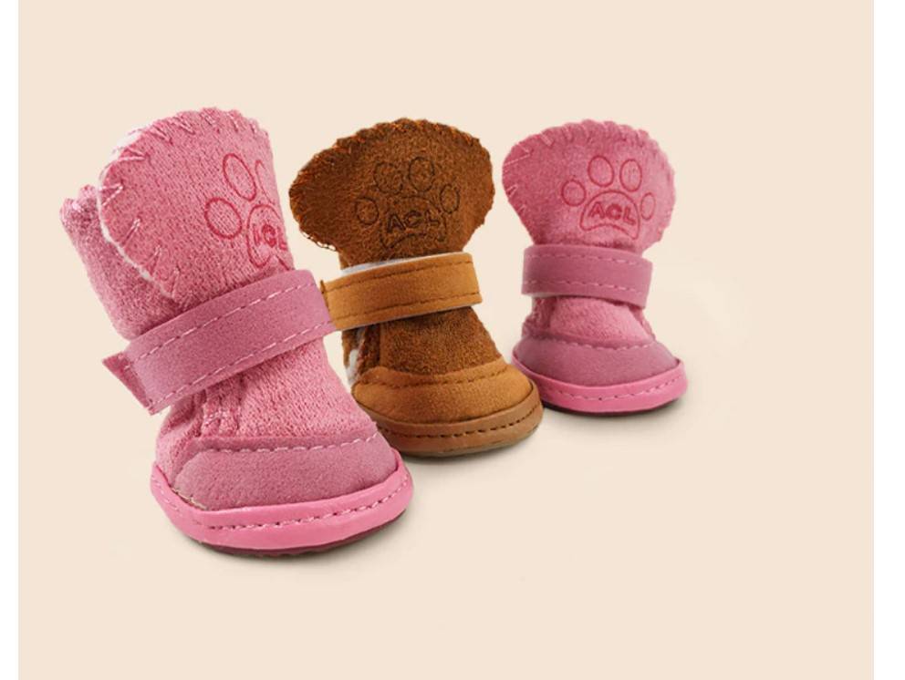 Pet's Plush Winter Socks 4 Pcs Set