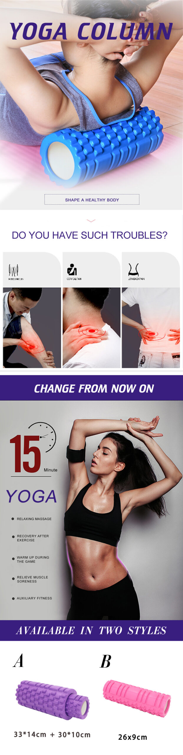 Sport Yoga Foam Roller