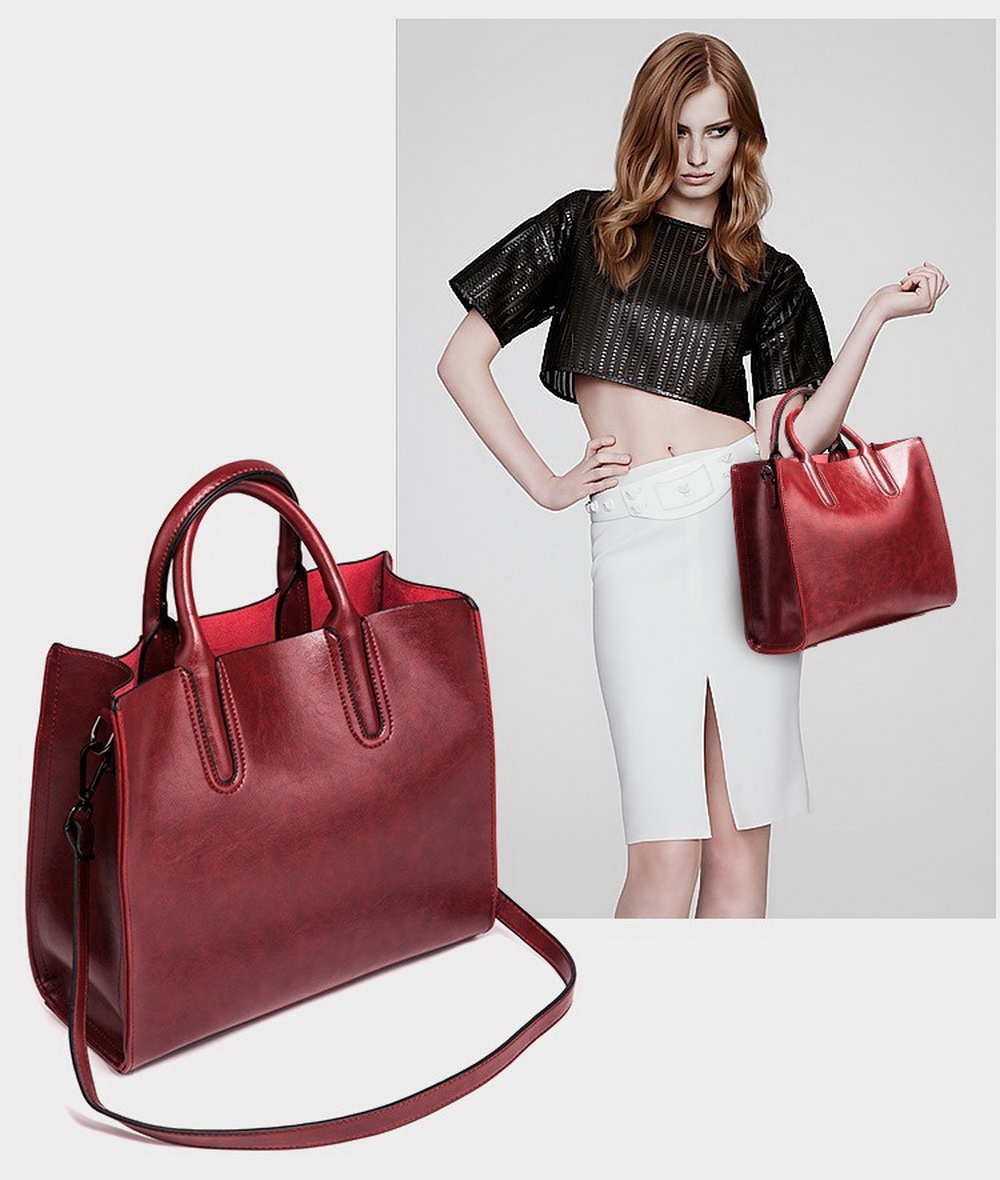 Women's Oil Eco-Leather Tote Bag