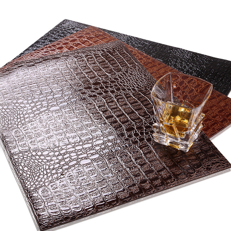 Crocodile Skin Texture Eco-Leather Coaster