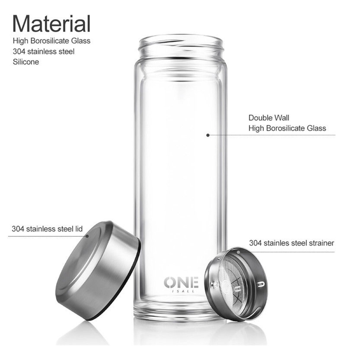 Eco-Fiendly Glass Sport Water Bottle