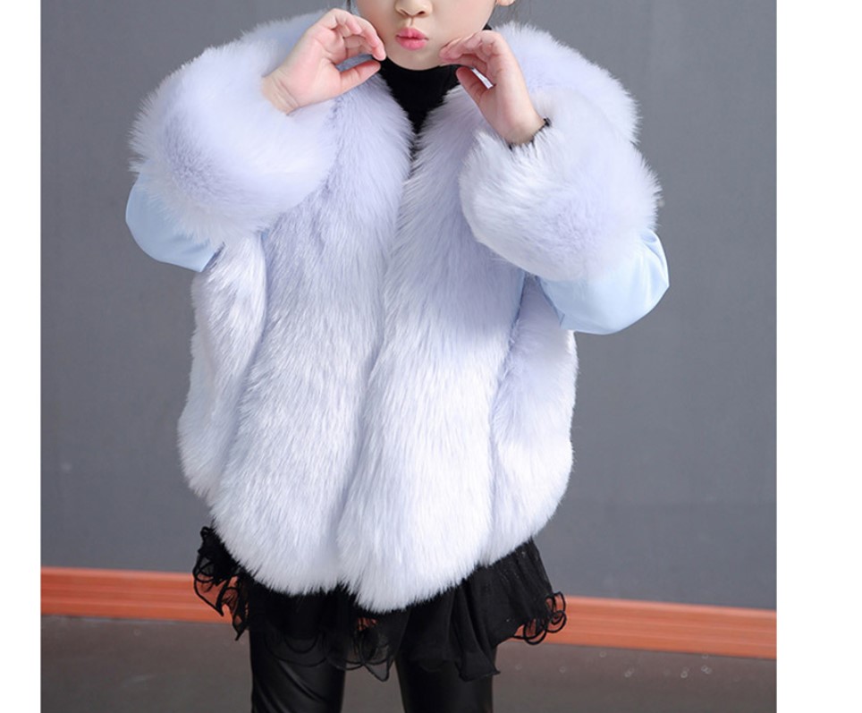 Girl's Luxury Eco Fur Coat