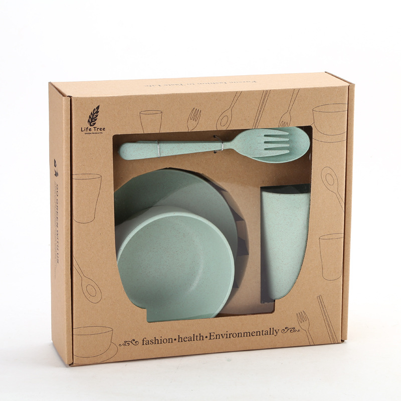 Wheat Straw Eco-Friendly Tableware 6 Pcs Set