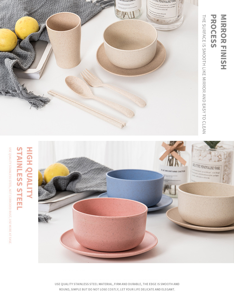 Wheat Straw Eco-Friendly Tableware 6 Pcs Set