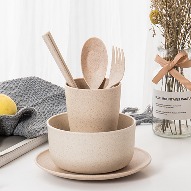 Wheat Straw Eco-Friendly Tableware 6 Pcs Set