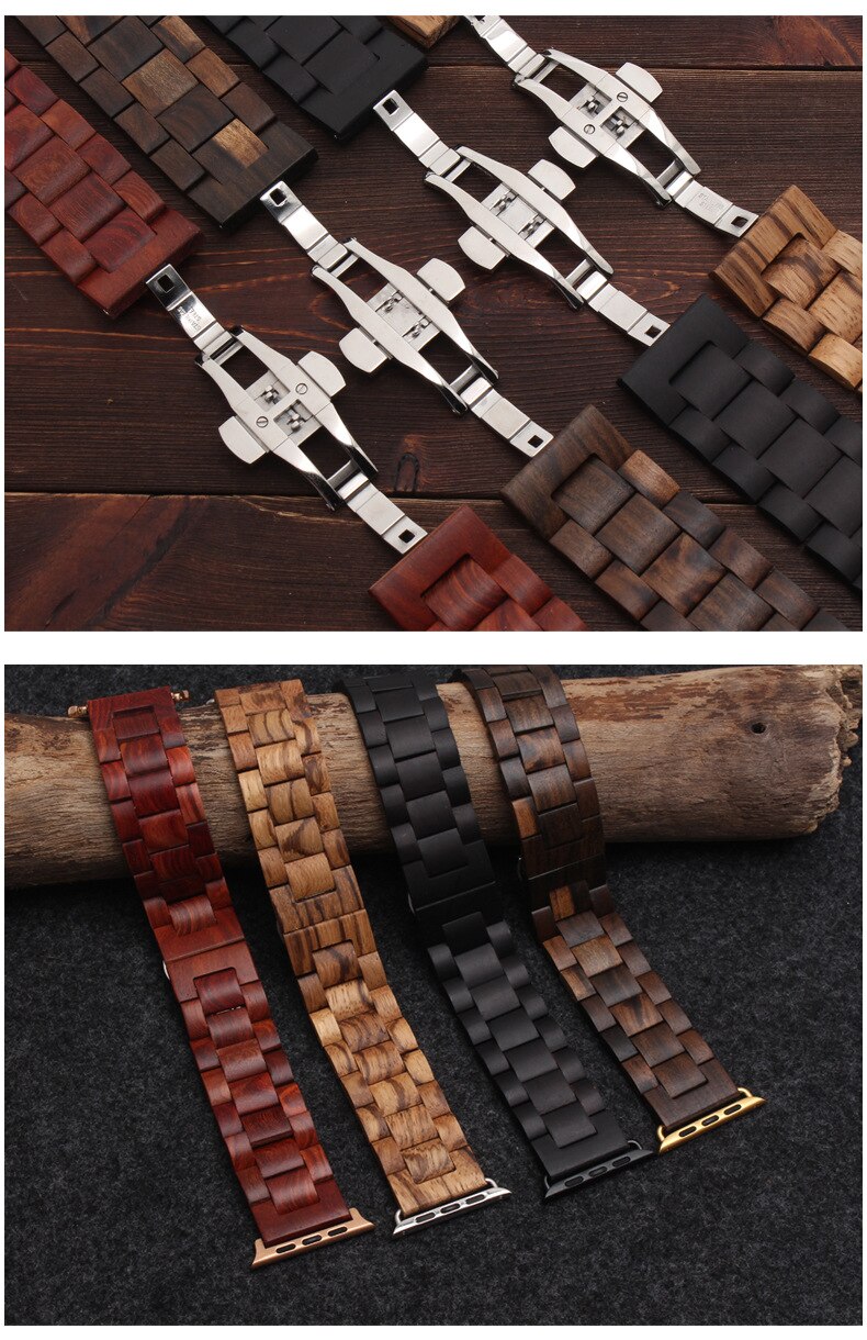 Eco-Friendly Wooden Bracelet Band for Apple Watch